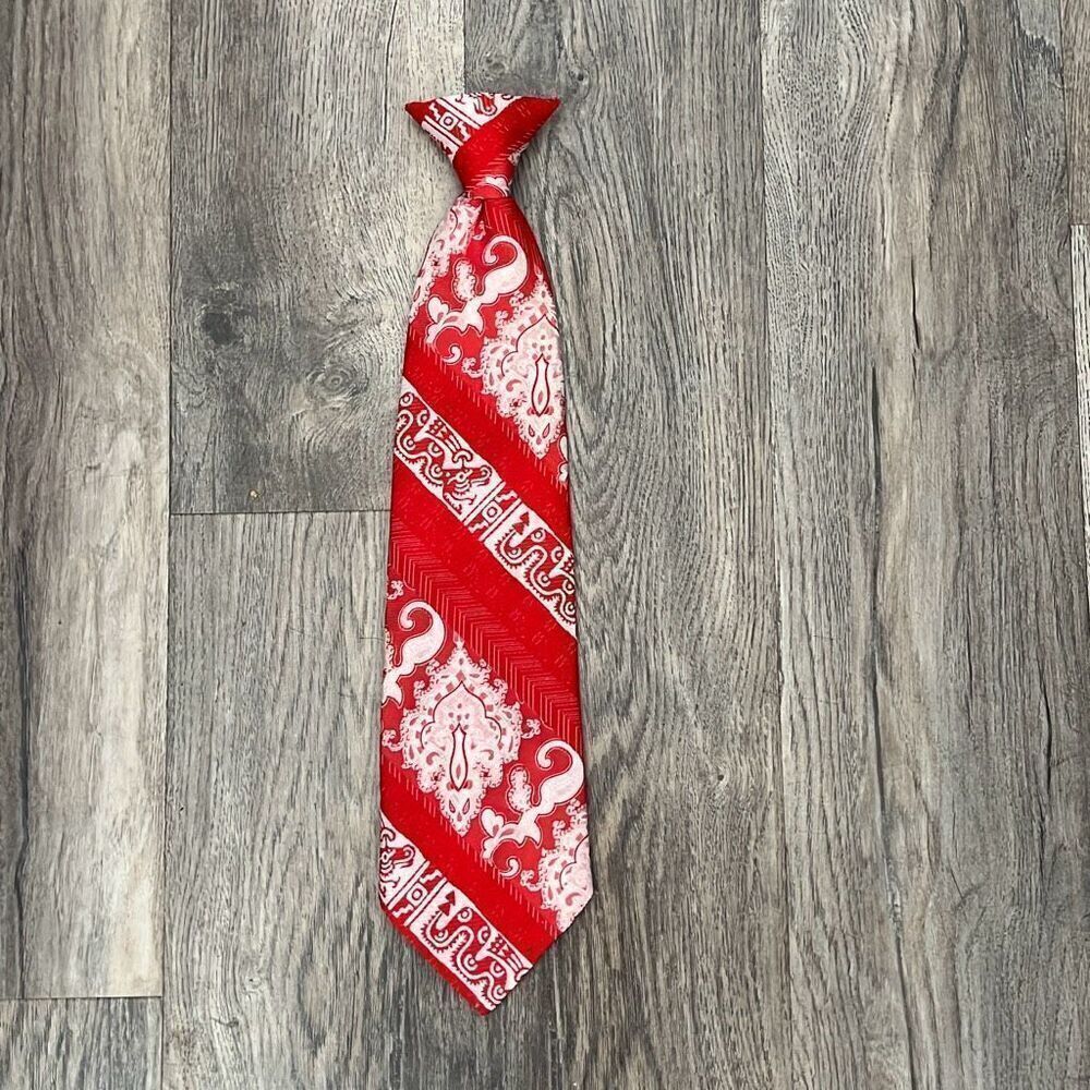 Vintage Mr. John Red Clip On Tie